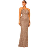Skin Tight Long Dresses Sequined Banquet Dress for Women