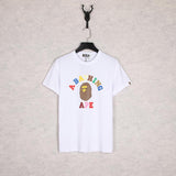 Bathing Ape T Shirt Spring and Summer Ape Head Color Letter Print Short-Sleeve Loose Couple Casual T-shirt