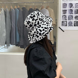 Women Bucket Hat Leopard Print Big Brim Face-Covering and Sun-Shading