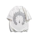 Men T Shitrs Reflective Irregular Pattern Print Round Neck