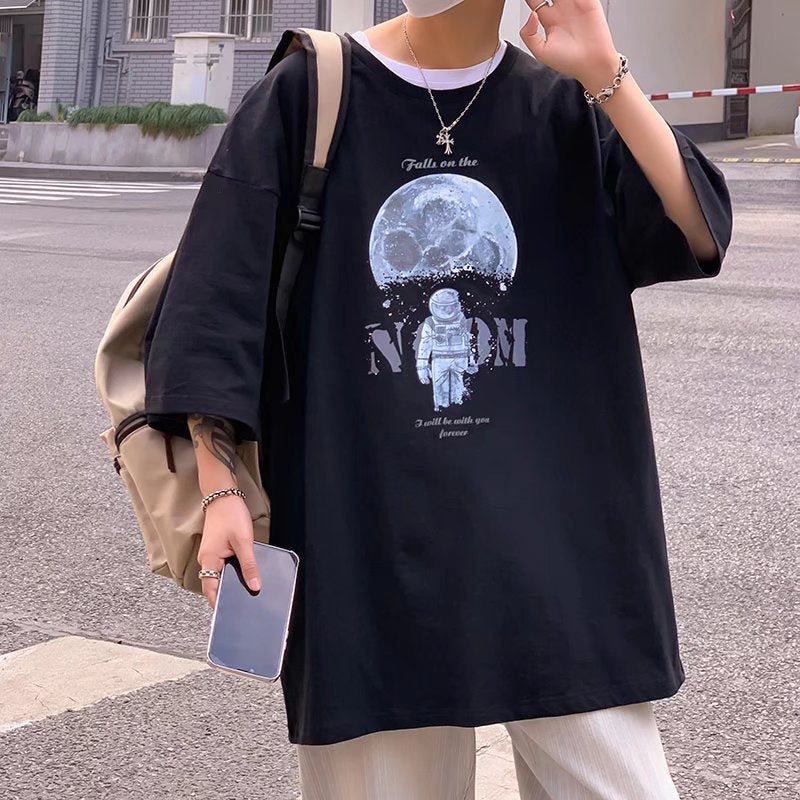 Men T-Shirts All-Match Half-Sleeved Loose Printing