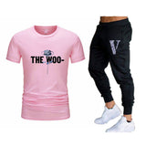 Vlone T Shirts & Pants 2 Piece Set Summer Men'S Short Sleeve T-Shirt Loose Leisure Sports