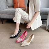 Low Heel Wedding Shoes Women's Stiletto Heel Bridesmaid Shoes French Style Wedding Shoes