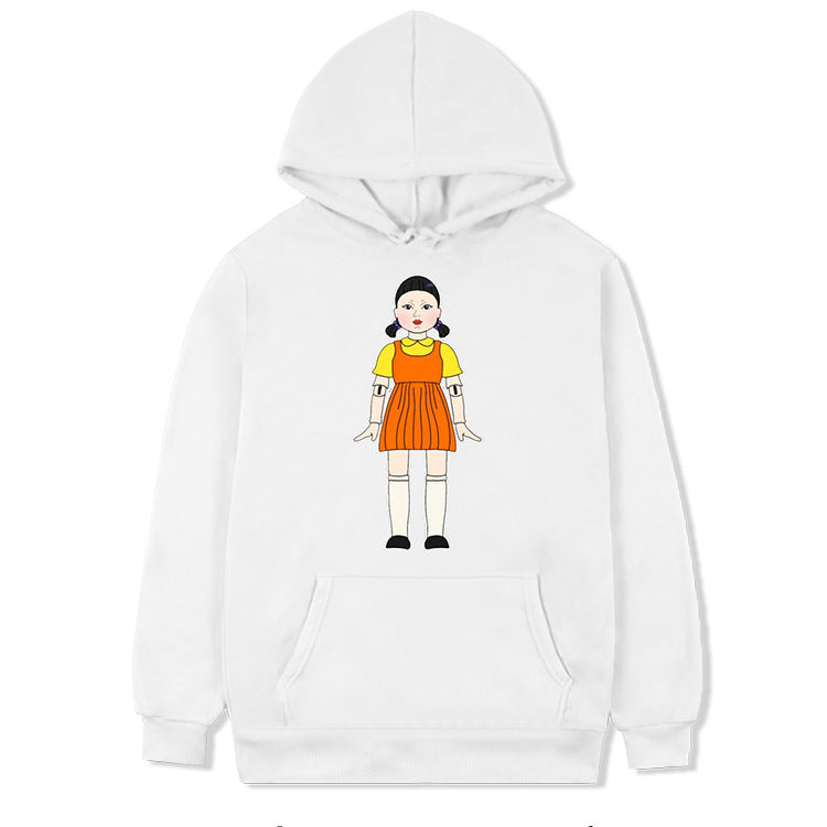 Squid Game Costume round Six Wooden Printed Pullover Hoodie