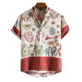 Camp Collar Shirt Ethnic Print