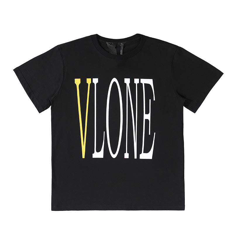 Vlone T Shirt Big V Hip Hop Men And Women Couple T-Shirt Tee