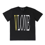 Vlone T Shirt Big V Hip Hop Men And Women Couple T-Shirt Tee