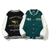 Cardigan Baseball Jacket Autumn and Winter Rep Angel Wings Embroidered Badge Leather Sleeve Wool Baseball Uniform