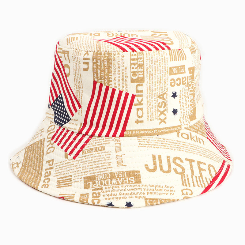 Bucket Hat Fishing Cap Cotton Print Fisherman Hat Spring/Summer Men and Women Street Sun Hat