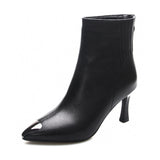 Beth Dutton Shoes Autumn and Winter Zipper Women's Boots Black Cowhide Fashion Boots