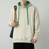 Men Hoodie Fake Two-Piece Hooded Sweater Spring and Autumn Heavy Japanese Style