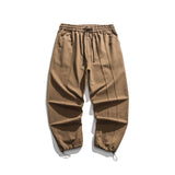 Man Fall Outfis Autumn Solid Color Simple Drawstring Ankle Banded Pants Oversize Sports Trousers Men