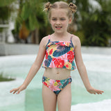 Children Swimsuit Children's Swimsuit Girls Bikini Print Backless
