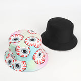 Bucket Hat Fishing Cap Cotton Print Fisherman Hat Cartoon Bucket Hat Female Printing Sun Hat Tide