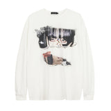 Man Fall Outfits Printed Long-Sleeved T-shirt Men's and Women's Loose Sweater
