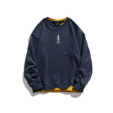 Crew Neck Sweatshirts for Men Men's Clothing Autumn Printing round Neck False Two Pieces Sweater for Men
