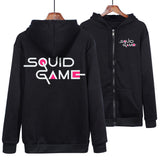 Squid Game Costume Squid Game Pattern Printing Men's and Women's Loose Zip Sweater