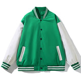 Varsity Jacket Color Matching Thin Stand Collar Baseball Uniform