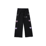 Man Fall Outfits Casual Trousers Love Cartoon Three-Dimensional Printing Loose Straight Sweatpants
