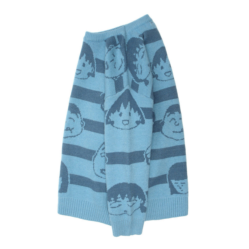 Men Sweater Cherry Maruko Sweater Sweater Men's Street Tide Brand Loose round Neck