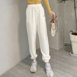 Grey Sweatpants Sports Pants Female Spring and Autumn Gray High Waist Season Casual Sweatpants