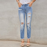 Gloria Vanderbilt Jeans Blue Cropped Pants High Waist Ripped