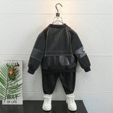 Toddler Boys Jackets Boy's Leather Jacket Coat Autumn Spring and Autumn