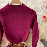 Betty Draper Valentine's Day Dress Autumn and Winter French Retro Printed Stitching Knitted Sweater Dress