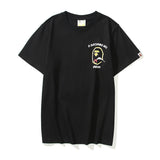 Bathing Ape T Shirt Summer Golden Printing Men's and Women's plus Size Loose Short Sleeve