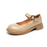 Mary Jane Shoes Spring Vintage Leather Shoes