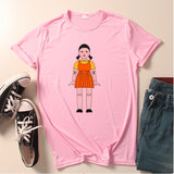 Squid Game Costume Wooden Game Printed Short-Sleeved T-shirt