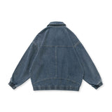 Men Denim Jackets Patchwork Lapel Denim Jacket Vintage