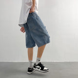 Men Denim Shorts  Men's Summer  Loose  Pants