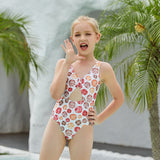 Children Swimsuit One-Piece Swimsuit for Children Backless Floral