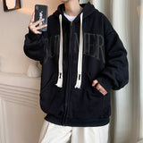Men Hoodie Cardigan Sweater Teenagers Baggy Coat