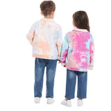 Children Jean Jackets Children's Tie-Dyed Velvet Long-Sleeved Denim Jacket