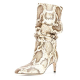 Python Boots Autumn and Winter Snake Pattern Knee High Snow Boots