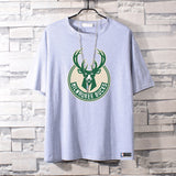 Basketball Sports T Shirt Nba Stag No. 34 Basketball Sports Student Short Sleeve T-Shirt Men