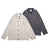 Man Fall Outfis Autumn Men's Tooling Lapel Button Cardigan Top Simple Baggy Casual Jacket