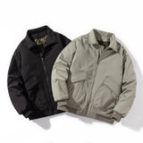 Varsity Jacket Retro Lapels Cotton Jacket Men'S Solid Color