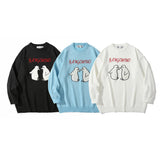 Men Sweater Cartoon Towel Embroidery Penguin Sweater Men's Pullover
