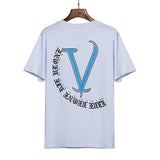 Vlone T Shirt Summer Casual Loose Short Sleeves High Street Style Couple With T-Shirt