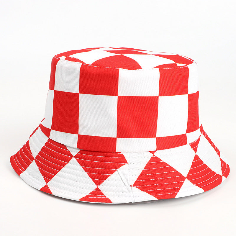 Bucket Hat Fishing Cap Cotton Print Fisherman Hat Printing Casual Fashion Four Seasons Flat Top Bucket Hat