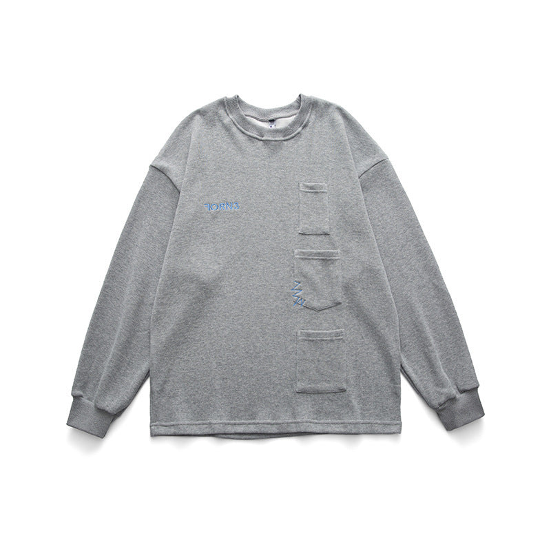 Crew Neck Sweatshirts for Men Men's Retro Loose round Neck Sweater for Men