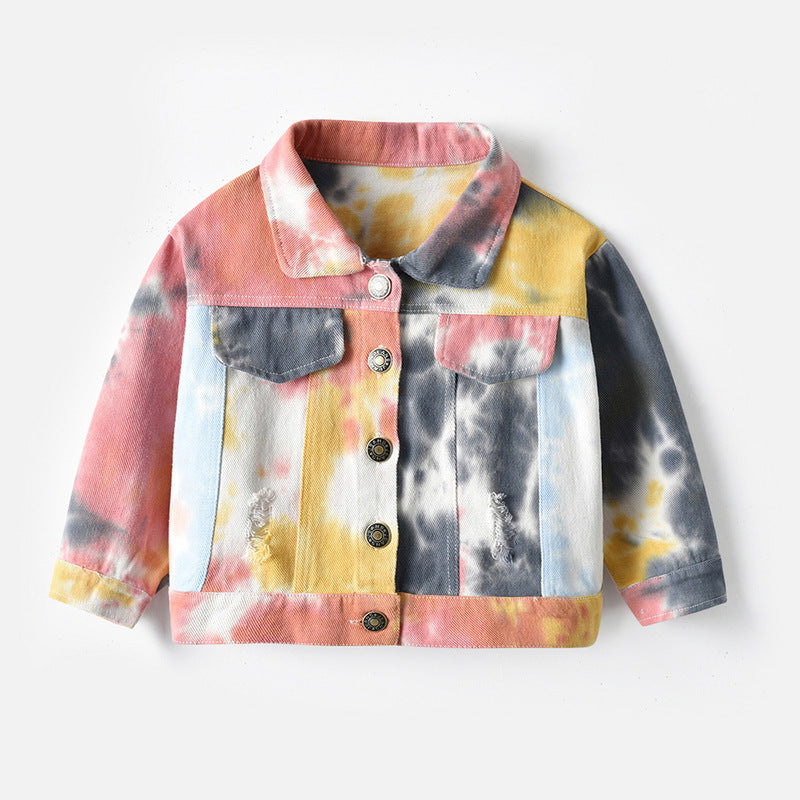 Children Jean Jackets Denim Jacket Children's Lapel Long Sleeve Denim Jacket