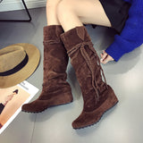 Beth Dutton Shoes Autumn and Winter Large Size Long Suede Martin Boots Long Boots
