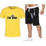 Vlone T Shirts & Shorts 2 Piece Set Rose Large V Printed Men'S And Women'S Loose Short-Sleeved T-Shirt