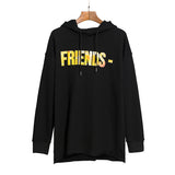 Vlone Hoodie Yellow Flame Men'S And Women'S Loose Large V Casual Terry Sweater