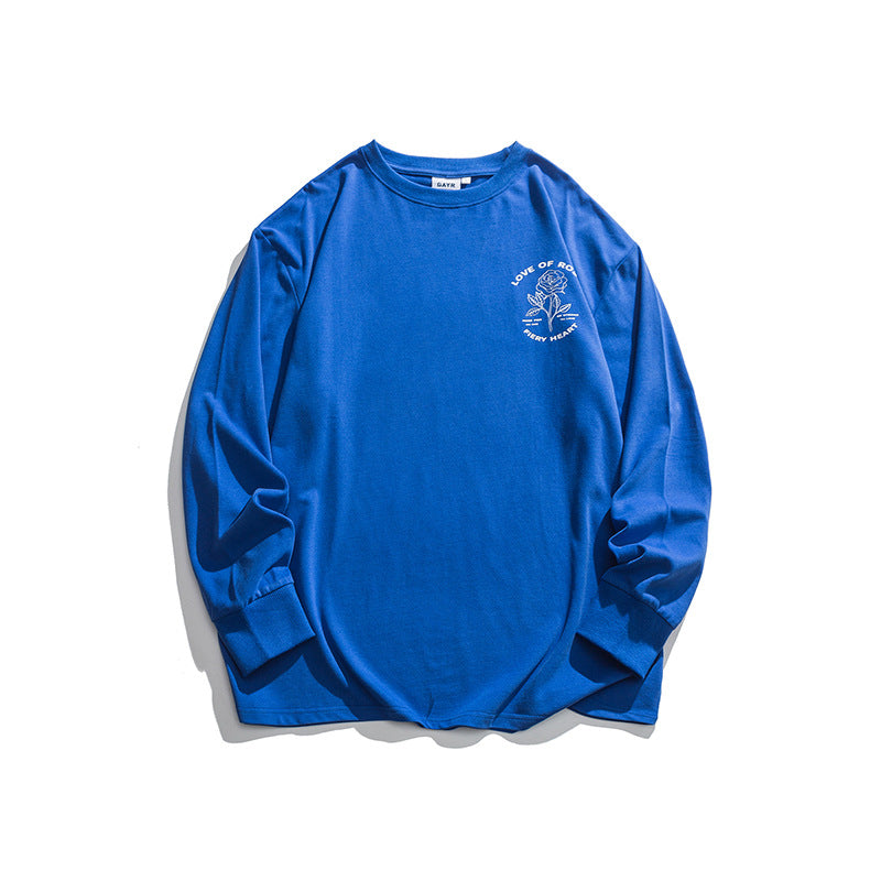 Crew Neck Sweatshirts for Men Men's Autumn Printed round Neck Long Sleeve T-shirt Loose Casual Top
