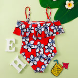 Children Swimsuit Children's Swimsuit Flounced Printed One-Piece Swimsuit